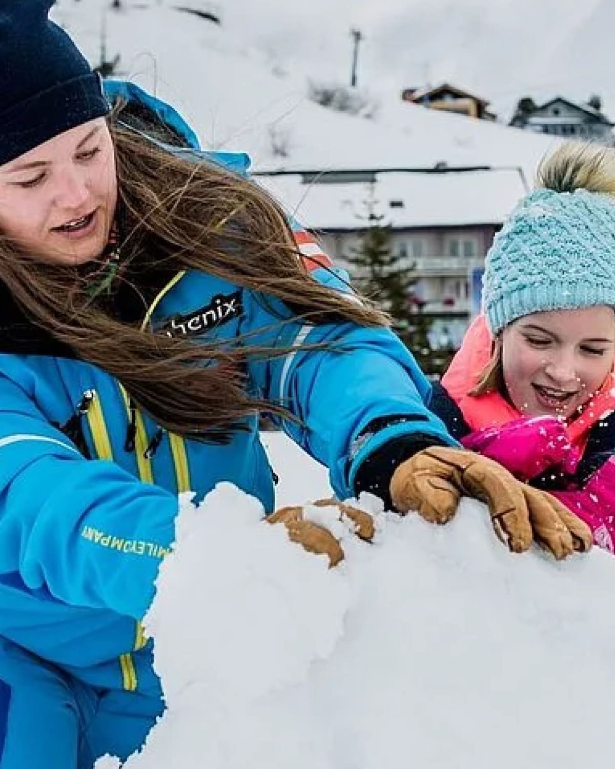 Building a snowman together