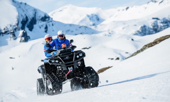Quad biking in the snow